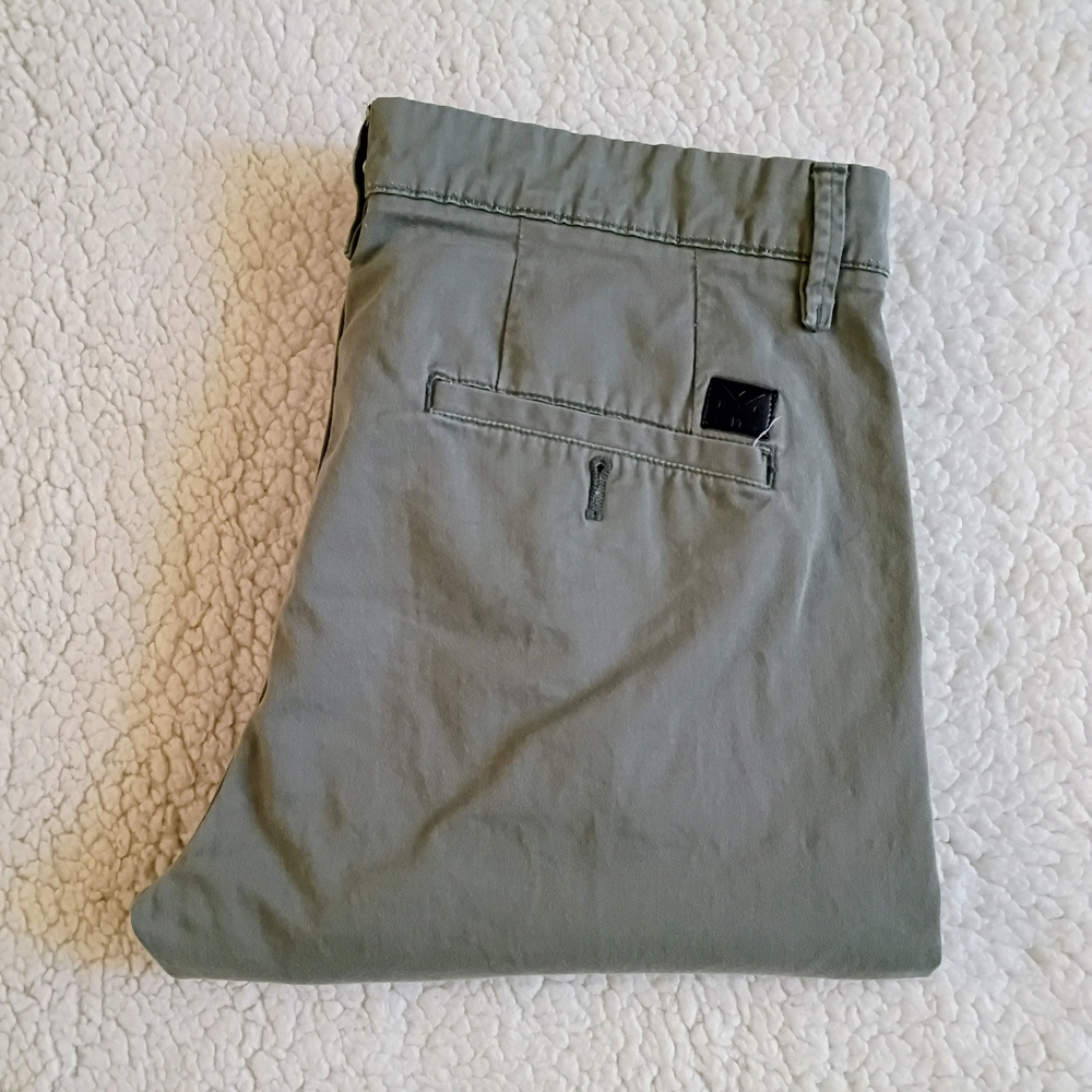 Zara Man Slim Fit Olive Khaki Basic Collection Men's Pants